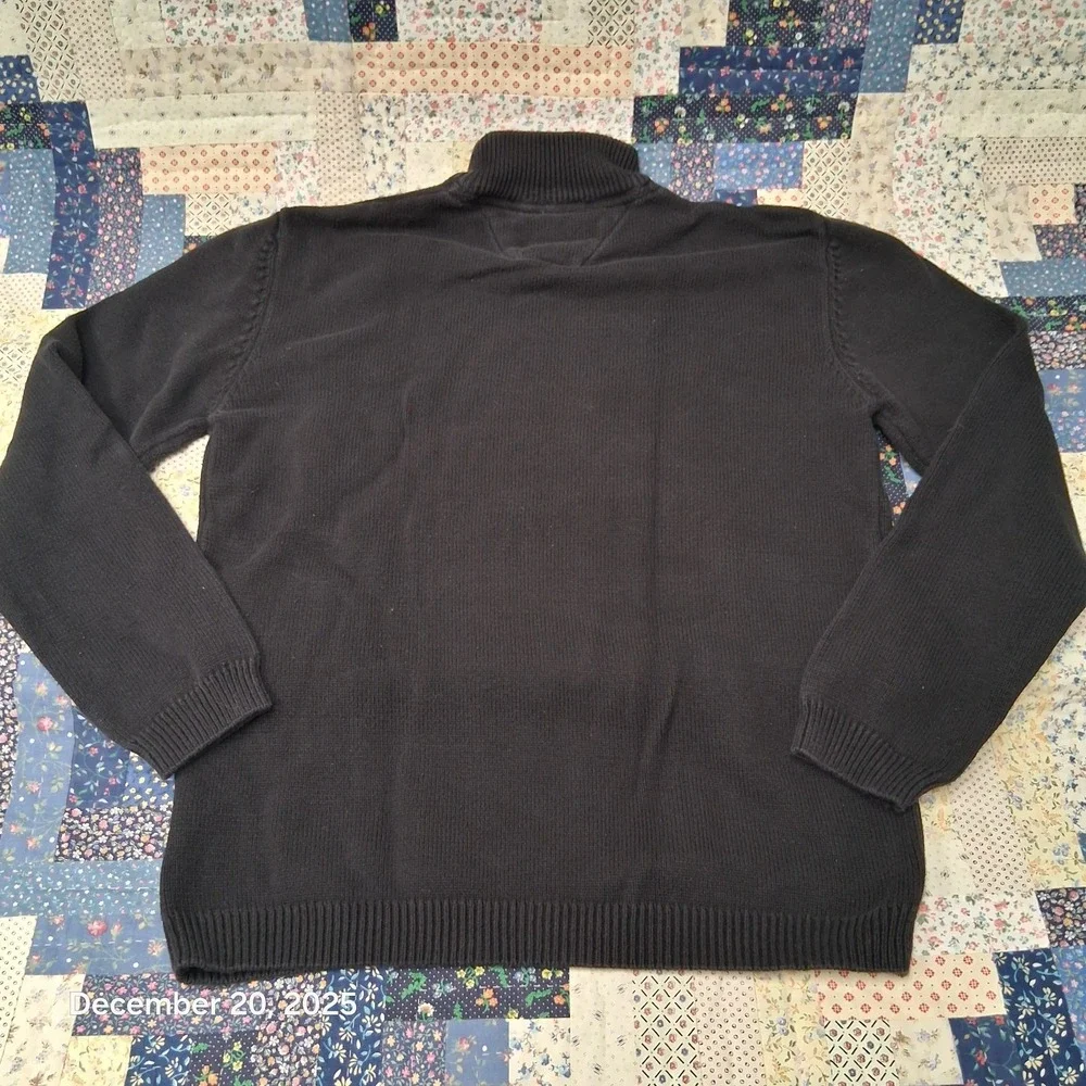 Harley Davidson Embroidered Knit Turtle Neck Sweater Mens Size Medium Black